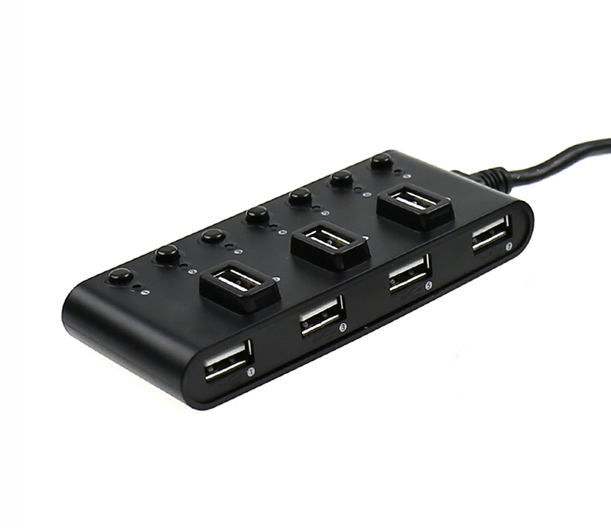 H255 USB 2.0 7 Ports Hub with Switch